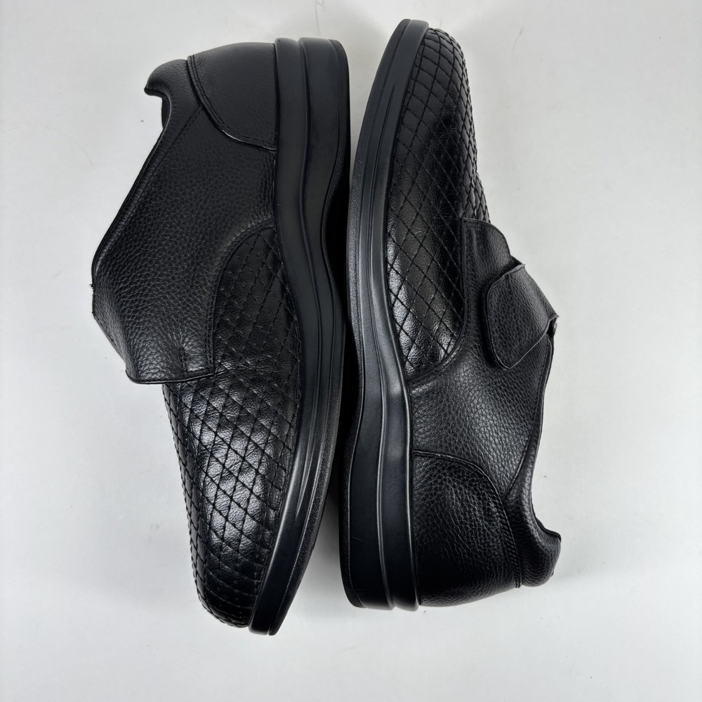 Stride Lite Classic Sydney Men's 12W/Women's 13XW Black Leather Diabetic Shoes - Picture 5 of 16